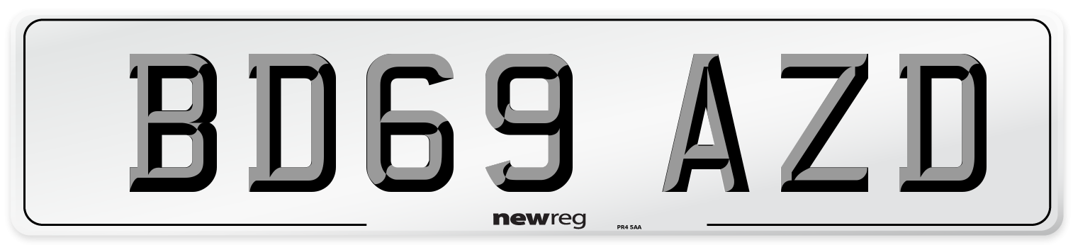 BD69 AZD Number Plate from New Reg